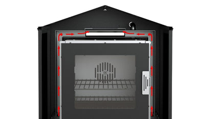 Passaggio dei fumi nell'intercapedine del forno Domus