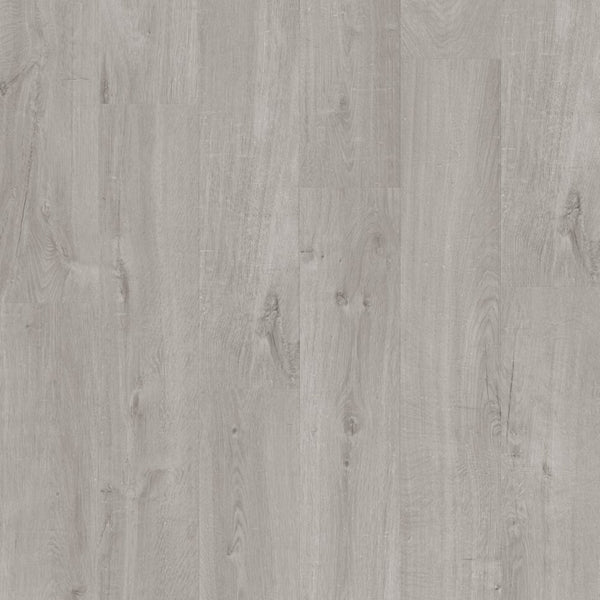 Pavimento in PVC BLOOM ROVERE COTONE GRIGIO FREDDO QUICK-STEP con doga media e sistema Uniclic per ambienti residenziali