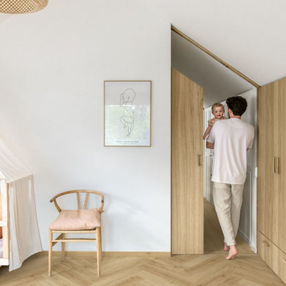 Pavimento in PVC CIRO BEIGE NATURALE QUICK-STEP finitura beige naturale restituisce un effetto legno sobrio e luminoso