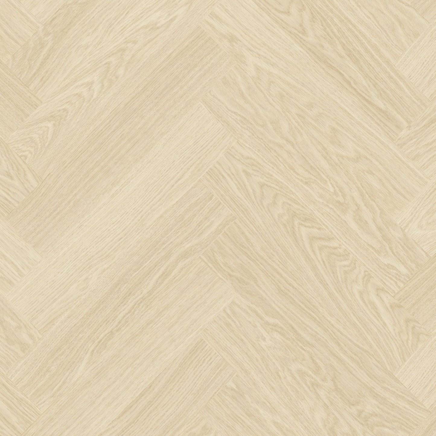 Pavimento in PVC CIRO ROVERE POLARE PURO QUICK-STEP con motivo a spina di pesce, posa Unizip e materassino integrato