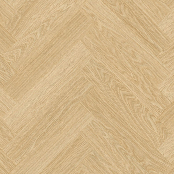 Pavimento in PVC CIRO ROVERE PURO BLUSH QUICK-STEP spina di pesce con sistema Unizip favorisce la luminosità naturale