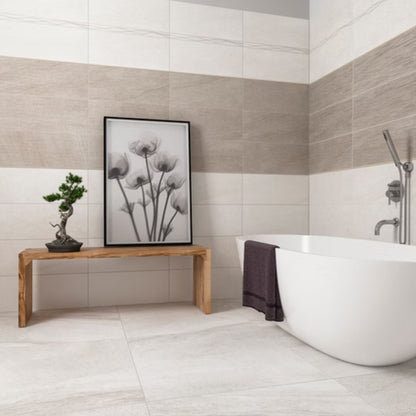 Piastrella BEST SCULPTURE IVORY 25x60mm - IDEA CERAMICA Gres porcellanato decorativo chiaro ed eleganti per pareti moderne
