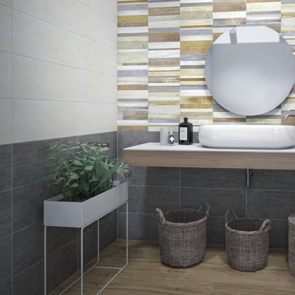 Piastrella KI-MATCH WHITE 25x60mm - IDEA CERAMICA Gres porcellanato elegante, luminoso e versatile per rivestimenti moderni