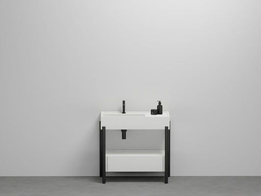 # LAVABO PLINIO 85 CON CASSETTO in ceramica - CIELO finiture pregiate e stile moderno per bagno di lusso