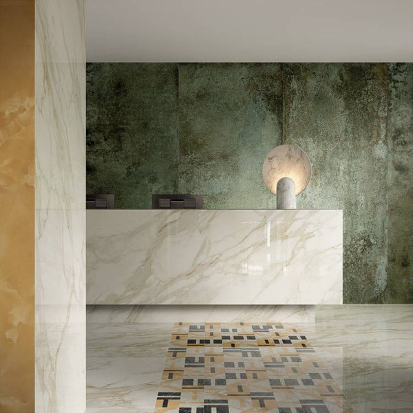 # ROMA GOLD - FAP CERAMICHE esalta la ricchezza cromatica e materica dei wall tiles e ne semplifica la posa