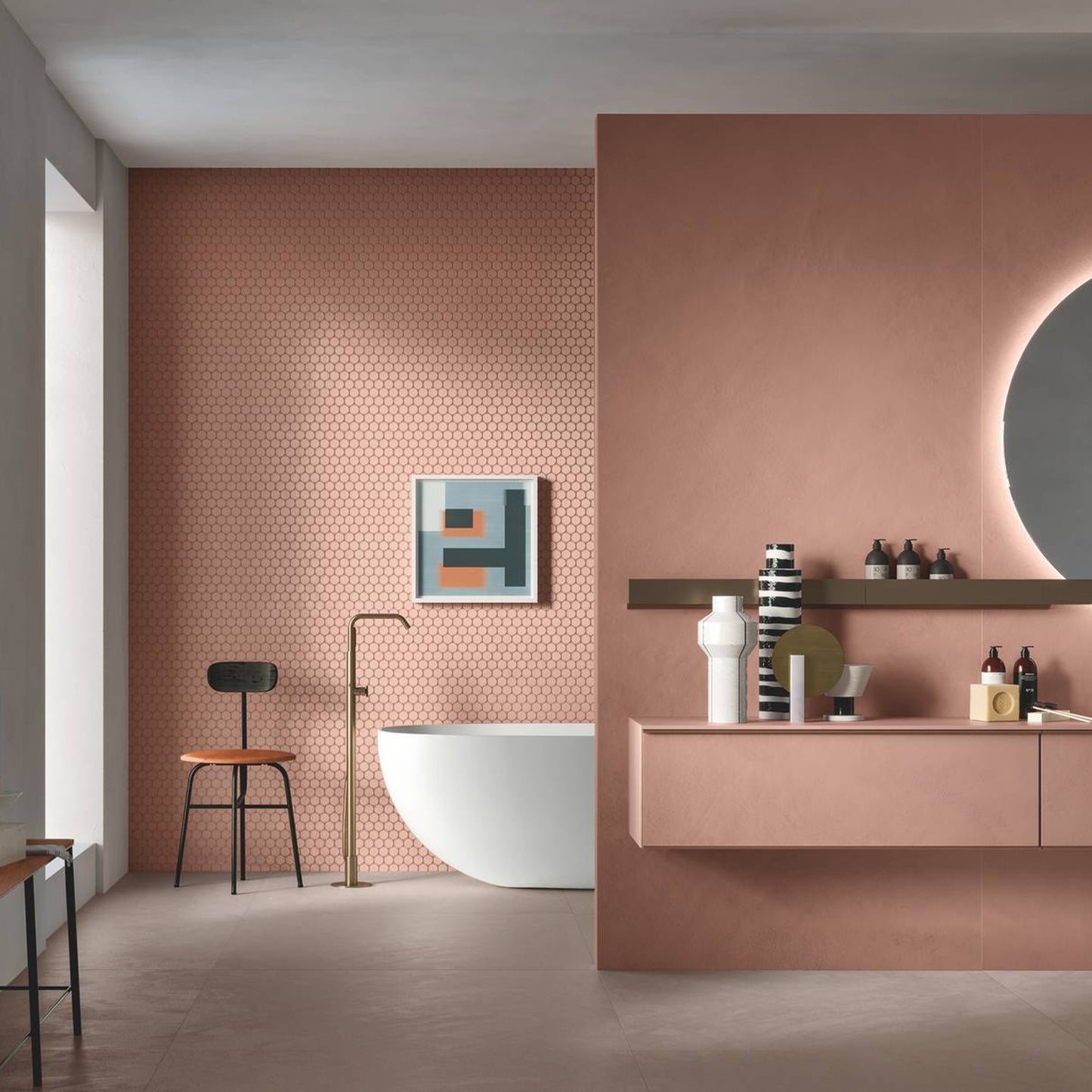 RES ART FONDOVALLE gres porcellanato effetto resina spatolata superfici materiche dal design contemporaneo.