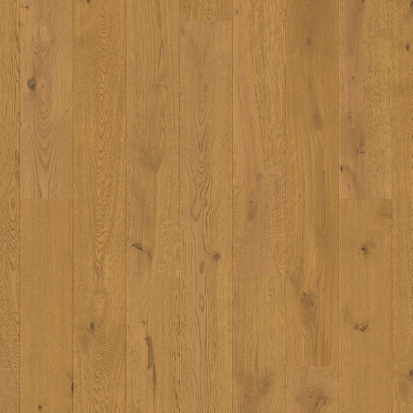 Pavimento in PARQUET AMATO ROVERE CASTAGNO SCURO EXTRA OPACO QUICK-STEP effetto legno conferisce profondità visiva agli spazi e si adatta a contesti abitativi