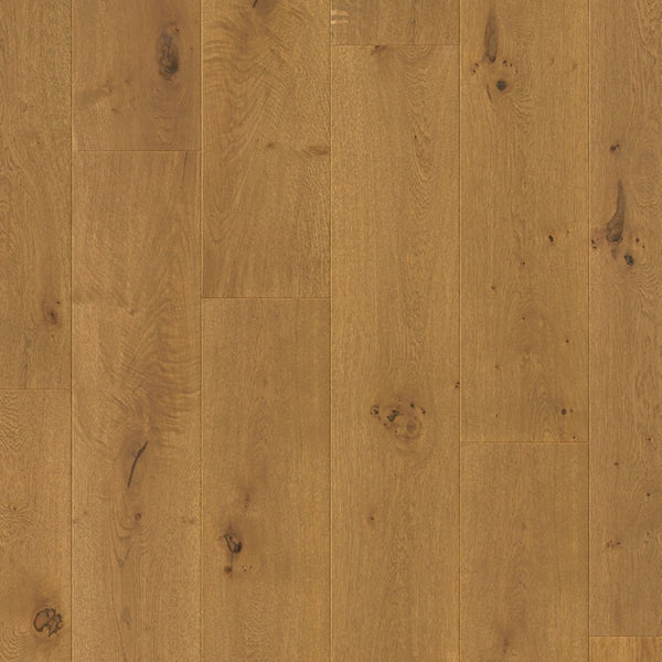 Pavimento in PARQUET CALA ROVERE ROVERE CASTAGNO SCURO EXTRA OPACO QUICK-STEP conferisce profondità e calore agli ambienti, creando un’atmosfera accogliente e raffinata