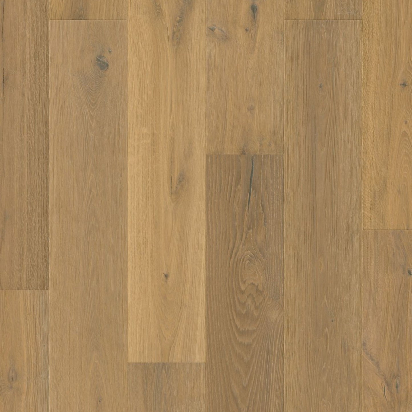 Pavimento in PARQUET CASCADA ROVERE SENAPE EXTRA OPACO QUICK-STEP effetto legno base cromatica calda e avvolgente adatta a contesti contemporanei