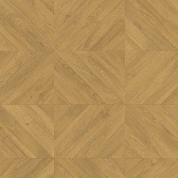 Pavimento in Laminato IMPRESSIVE PATTERNS ROVERE SPINA NATURALE QUICK-STEP posa geometrica, impermeabilità totale, resistenza ai graffi e compatibilità con riscaldamento a pavimento