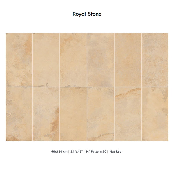 # ROYAL STONE - LA FABBRICA AVA gres effetto pietra dalla grana fine e regolare caldo e luminoso
