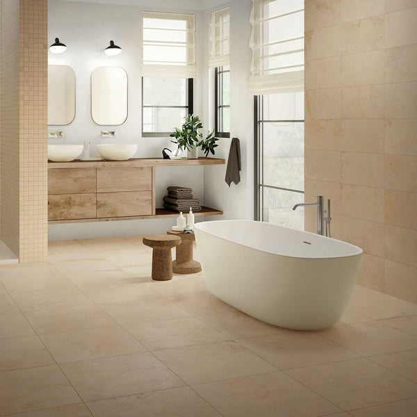 # ROYAL STONE - LA FABBRICA AVA gres effetto pietra dalla grana fine e regolare caldo e luminoso