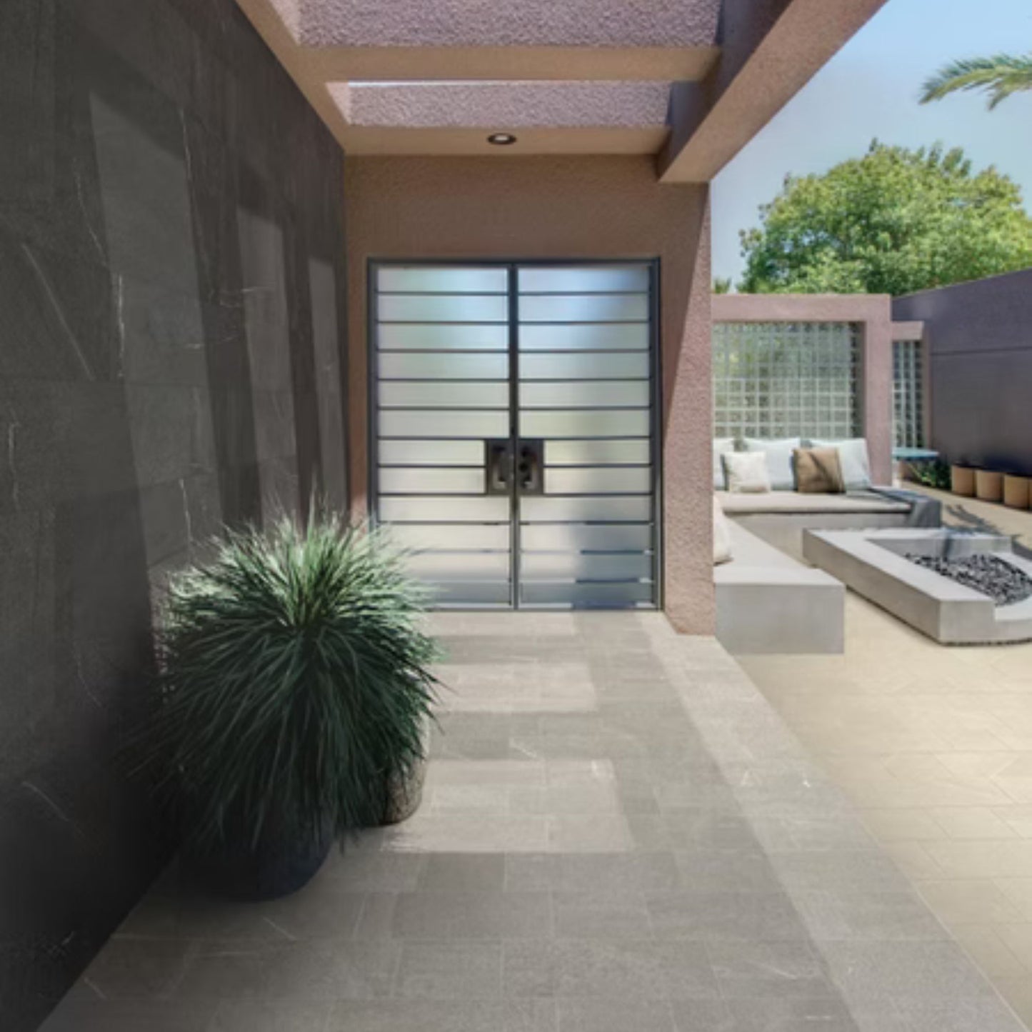 SINTRA SAVOIA ITALIA Piastrelle in gres porcellanato effetto pietra Piasentina neutra e materica per interni ed esterni