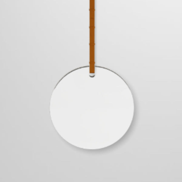# SPECCHIO BAGNO ROTONDO ø60 con cinta in cuoio  - CERAMICA CIELO monofacciale o bifacciale oggetto d’arredo unico che unisce eleganza e funzionalità