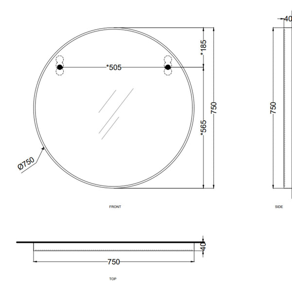 # SPECCHIO BAGNO TONDO ROUND con cornice laccata - CERAMICA CIELO perfetto per valorizzare ambienti bagno contemporanei o dal gusto raffinato