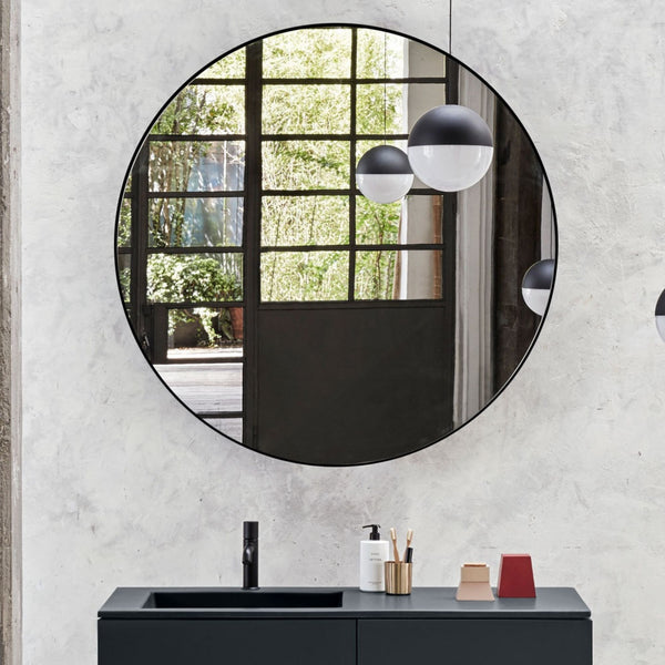 # SPECCHIO BAGNO TONDO ROUND con cornice laccata - CERAMICA CIELO perfetto per valorizzare ambienti bagno contemporanei o dal gusto raffinato