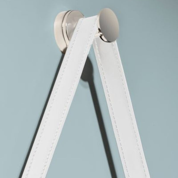 SPECCHIO BELT CORNICE in ALLUMINIO CROMATO Ø60cm o Ø105cm- CIPÍ specchio elegante con cintura in Ecopelle