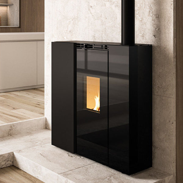STUFA A PELLET TIFFANY IDRO US 21 Acqua 21kW A++ PALAZZETTI doppio vetro autopulente e sistema idraulico integrato per riscaldamento ad acqua