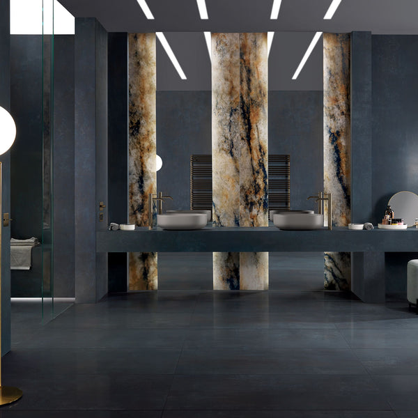 # STEEL Gres effetto acciaio satinato - TAGINA reinterpreta le lamiere metalliche in una chiave innovativa e raffinata