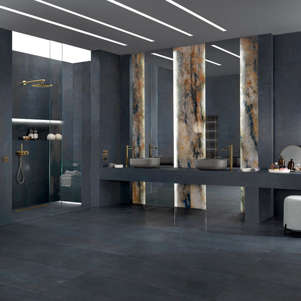 # STEEL Gres effetto acciaio satinato - TAGINA reinterpreta le lamiere metalliche in una chiave innovativa e raffinata