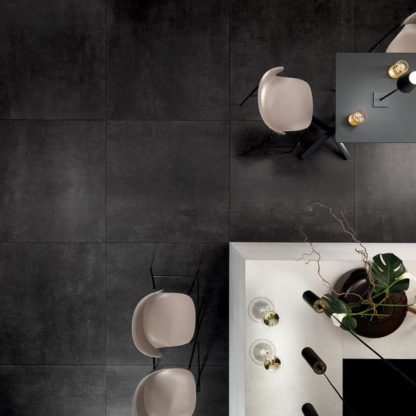 # STEEL Gres effetto acciaio satinato - TAGINA reinterpreta le lamiere metalliche in una chiave innovativa e raffinata