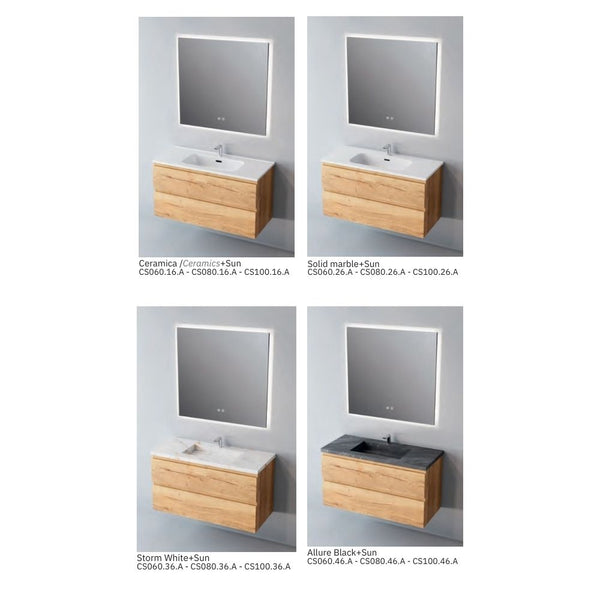 # MOBILE SOSPESO CONTRACT STEP LEGNO LAMINATO SAND 100Cm - NOFER mobile con 2 cassetti
