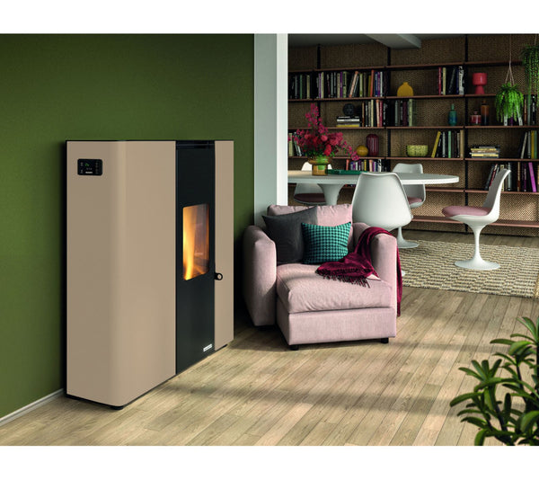 STUFA A PELLET ECOFIRE SCARLET TC 6 Aria Ventilata 6kW A+ PALAZZETTI Stufa a pellet salvaspazio ermetica, progettata per installazione a filo parete