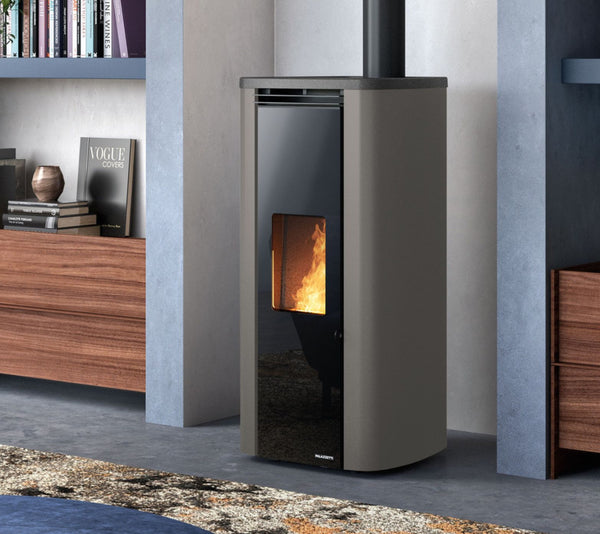 STUFA A PELLET ECOFIRE THEO 6 US Aria Ventilata 6kW A+ PALAZZETTI Stufa ermetica con top in ghisa, autopulente e ventilazione canalizzabile