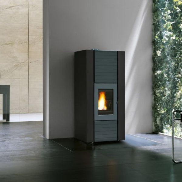 STUFA A PELLET Ecofire Martina Idro Lux 10 acqua PALAZZETTI ad alta efficienza con acqua calda, autopulizia, vetro ceramico