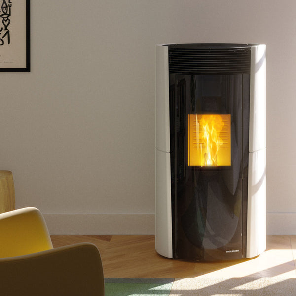 STUFA A PELLET LILIBET TC Aria 9kW PALAZZETTI ceramica ermetica design elegante zero speed fan combustione completa 5 stelle alta efficienza