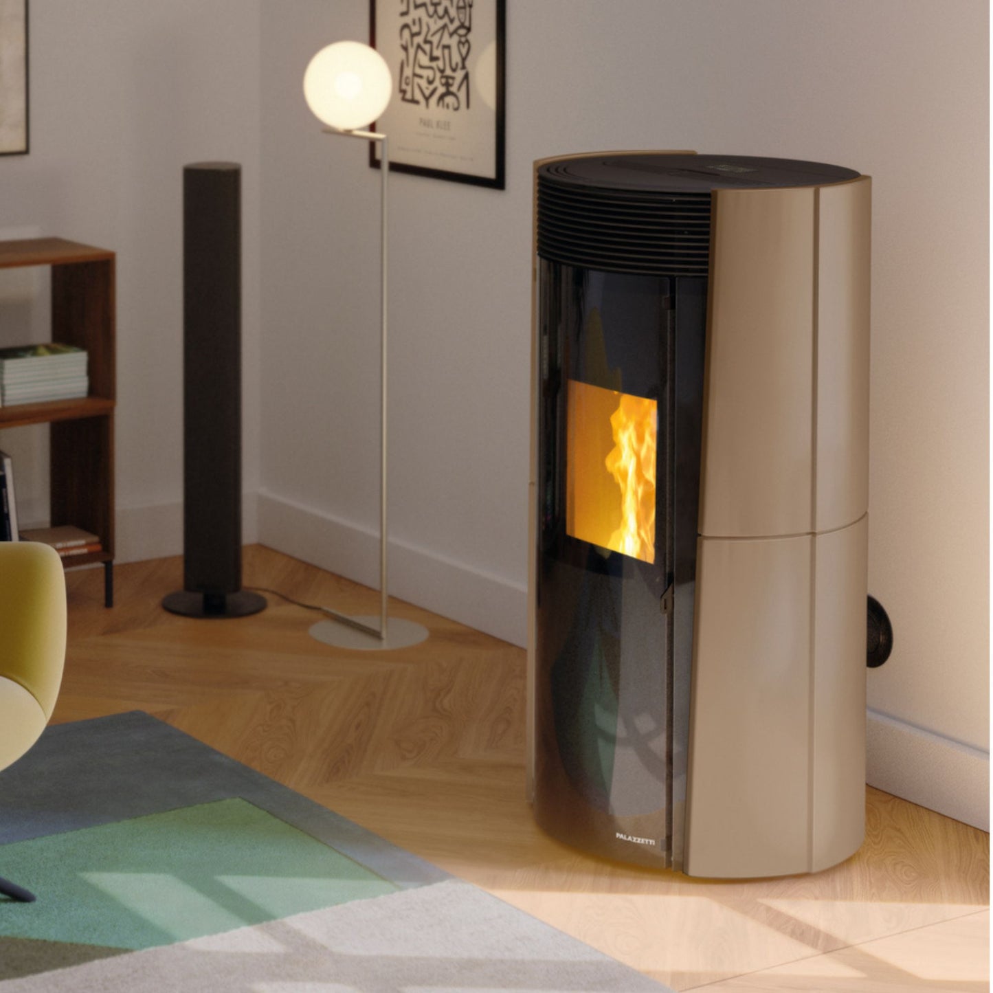 STUFA A PELLET LILIBET TC Aria 9kW PALAZZETTI ceramica ermetica design elegante zero speed fan combustione completa 5 stelle alta efficienza