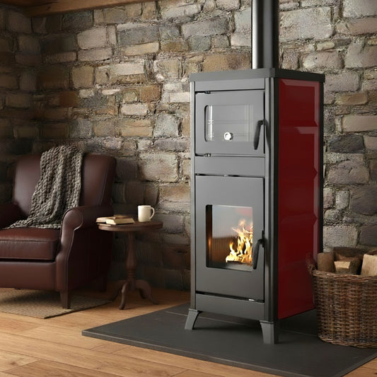 STUFA A LEGNA DOROTEA CON FORNO INTEGRATO Aria irraggiamento 10kW A+ PALAZZETTI per riscaldamento domestico e cottura a legna in ambienti residenziali