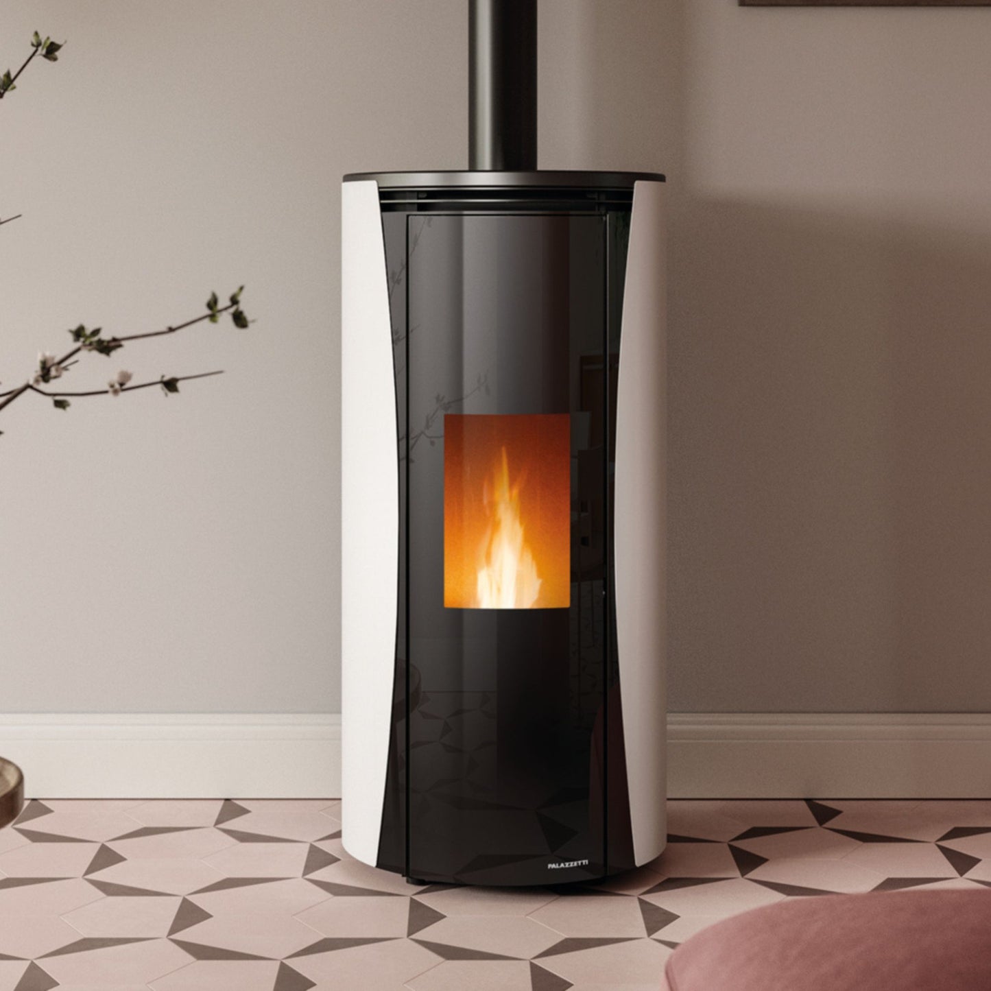 STUFA A PELLET ECOFIRE VIVI 6 US Aria Ventilata 6kW A+ PALAZZETTI ermetica con uscita fumi coassiale, braciere autopulente, Complete Burning System, ventilazione regolabile