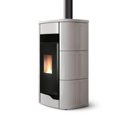 STUFA A PELLET Ecofire Anna US 12 Aria 12kW US PALAZZETTI aria ermetica con uscita fumi superiore, ventilazione regolabile, Zero Speed Fan, ceramica stondata, alto rendimento
