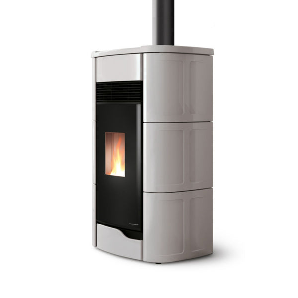 STUFA A PELLET Ecofire Anna US 12 Aria 12kW US PALAZZETTI aria ermetica con uscita fumi superiore, ventilazione regolabile, Zero Speed Fan, ceramica stondata, alto rendimento