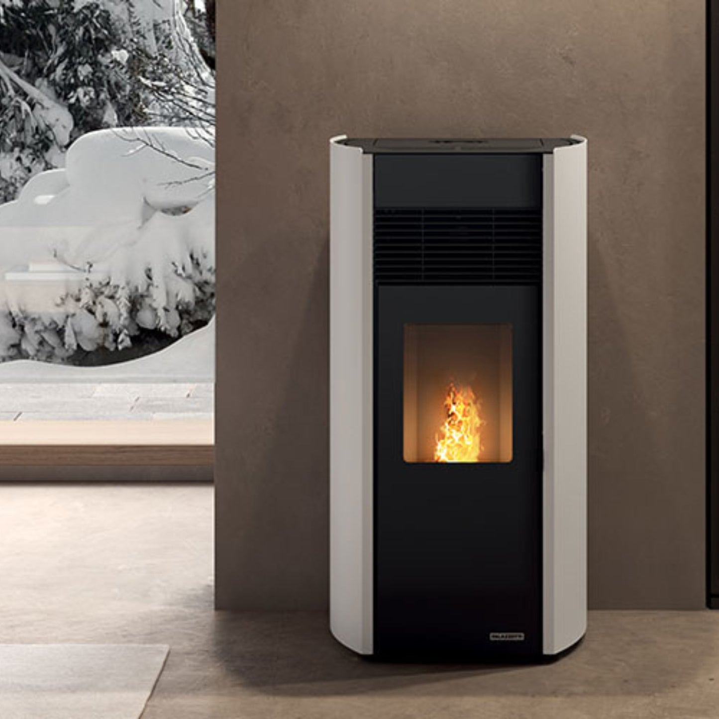 STUFA A PELLET MILU' 8 Aria Ventilata 8kW A+ PALAZZETTI Stufa dalla struttura in acciaio con rivestimento in metallo verniciato A+