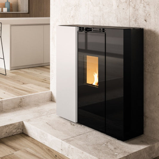 STUFA A PELLET Ecofire Tiffany Idro 21kW PALAZZETTI idro ventilata con braciere autopulente, doppio vetro e combustione totale acqua A++