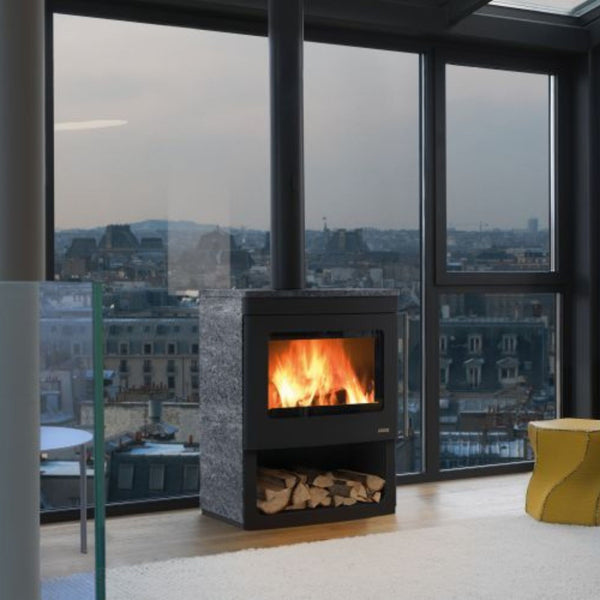 STUFA A LEGNA NICOLE Con VANO APERTO Aria Irraggiamento 9kW A PALAZZETTI per riscaldamento domestico con grande focolare e gestione tradizionale della legna