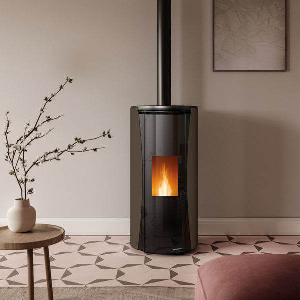 STUFA A PELLET ECOFIRE VIVI 6 US Aria Ventilata 6kW A+ PALAZZETTI ermetica con uscita fumi coassiale, braciere autopulente, Complete Burning System, ventilazione regolabile