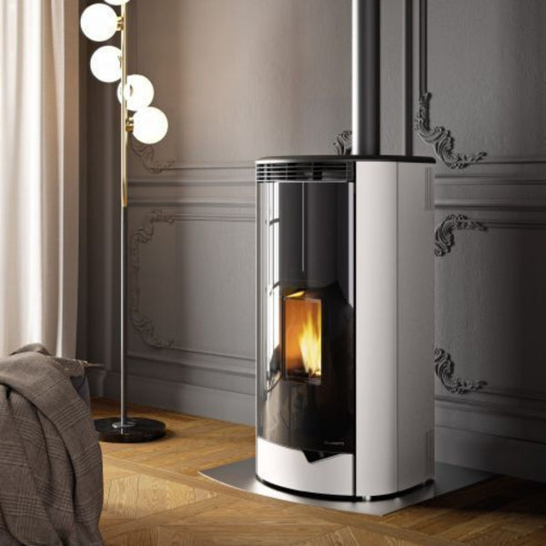 STUFA A PELLET ECOFIRE MARIANNE 9 Aria Ventilata 9kW A+ PALAZZETTI ermetica coassiale in pietra ollare con vetro, ghisa e Zero Speed Fan