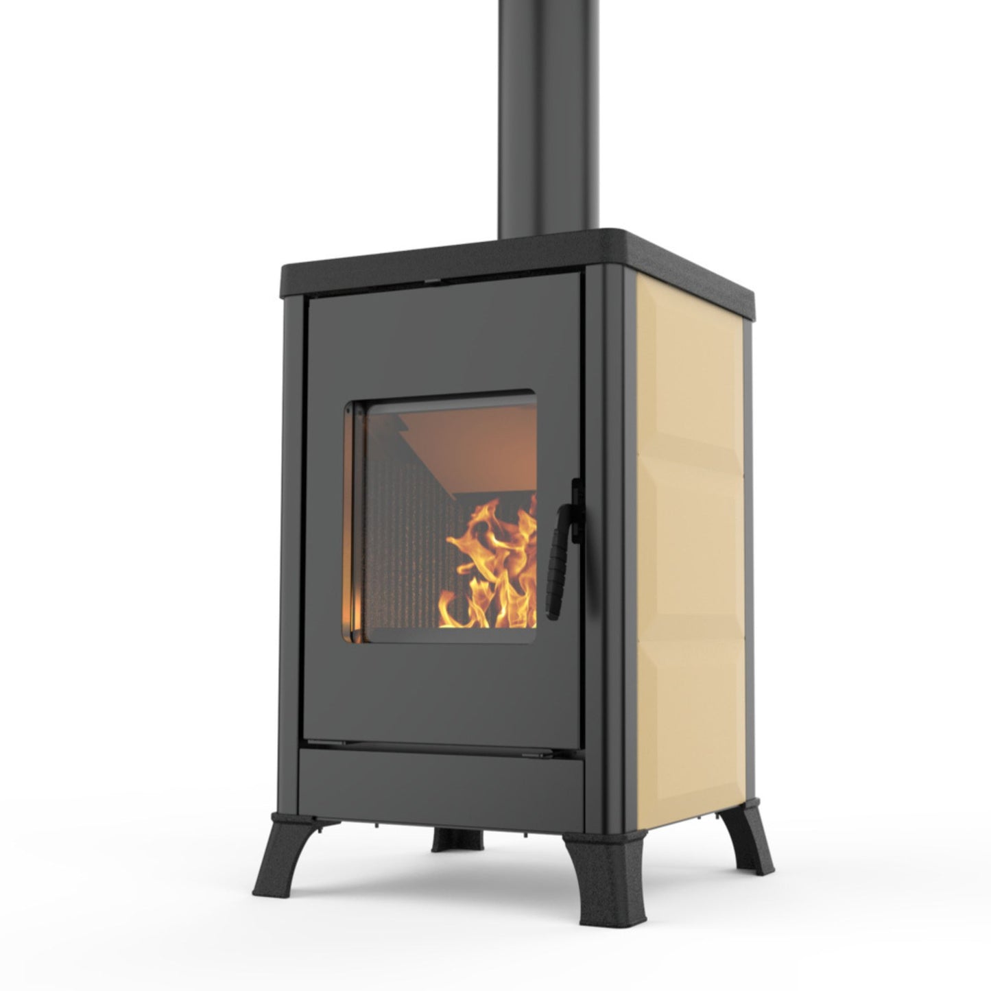 STUFA A LEGNA DOROTEA METALLO Aria irraggiamento 10kW A+ PALAZZETTI con design tradizionale, top e piedi in ghisa e riscaldamento domestico per ambienti residenziali