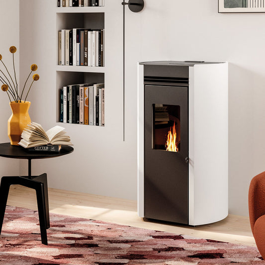 STUFA A PELLET ECOFIRE FLO 9 Aria ventilata 9kW PALAZZETTI Braciere Autopulente e Sistema di Combustione Totale