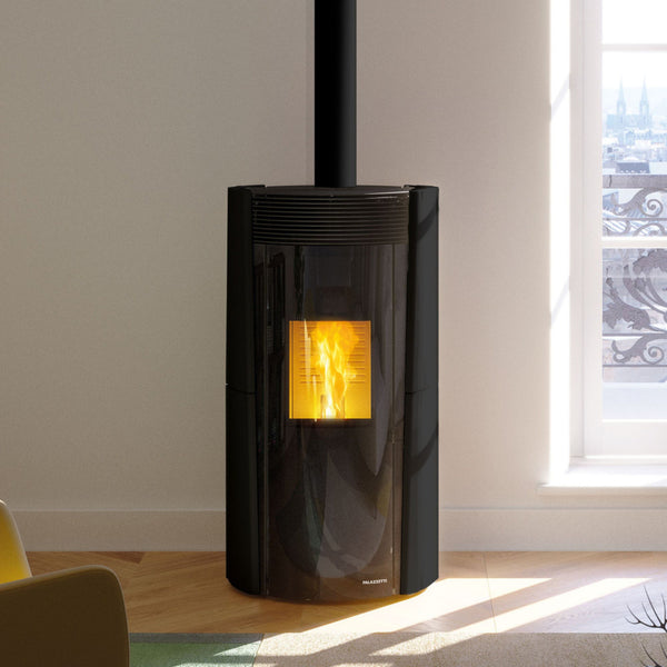 STUFA A PELLET LILIBET TC 9 US Aria canalizzabile 9kW A+ PALAZZETTI ermetica coassiale canalizzabile silenziosa con ceramica e doppio vetro