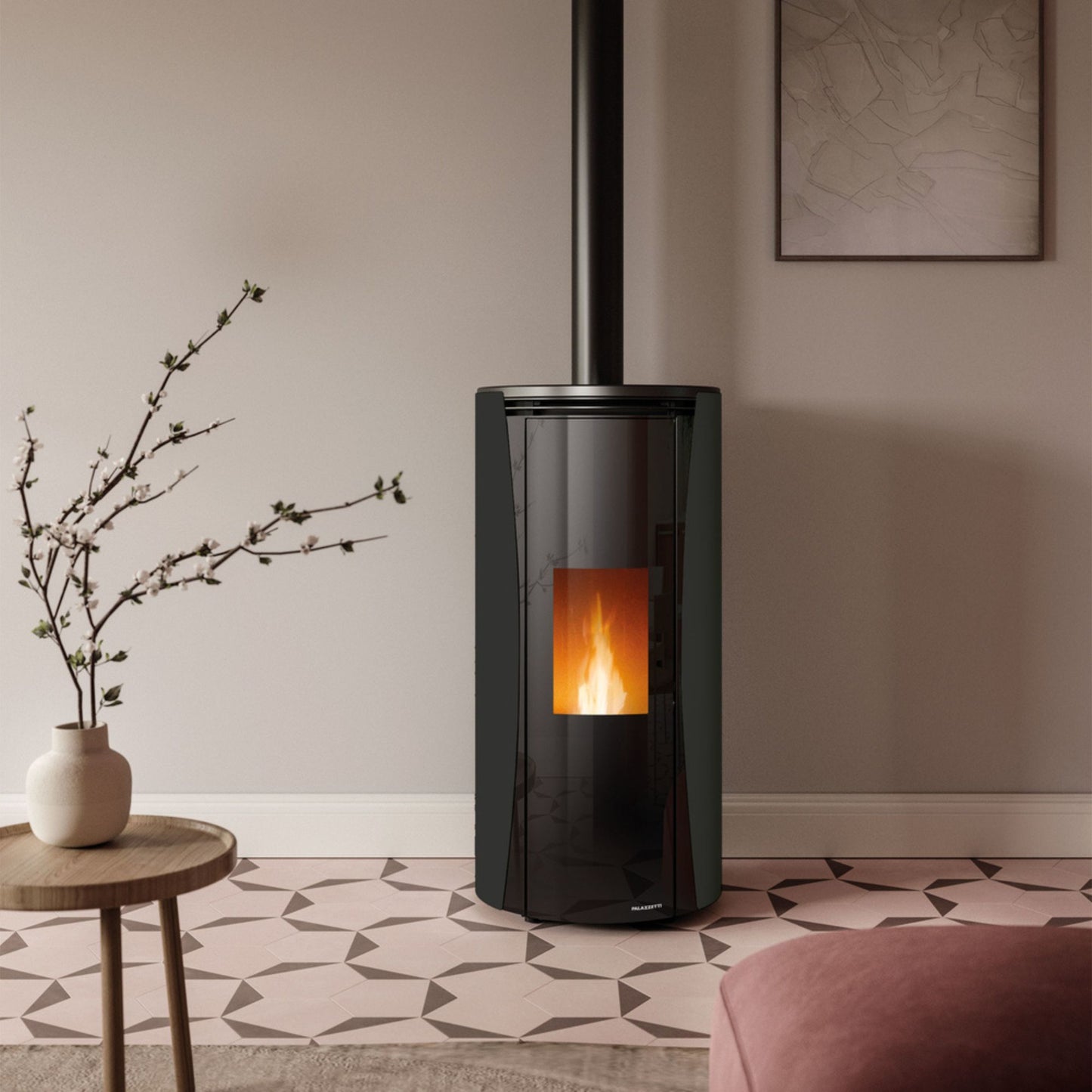 STUFA A PELLET ECOFIRE VIVI 6 US Aria Ventilata 6kW A+ PALAZZETTI ermetica con uscita fumi coassiale, braciere autopulente, Complete Burning System, ventilazione regolabile