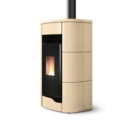 STUFA A PELLET Ecofire Anna US 12 Aria 12kW US PALAZZETTI aria ermetica con uscita fumi superiore, ventilazione regolabile, Zero Speed Fan, ceramica stondata, alto rendimento