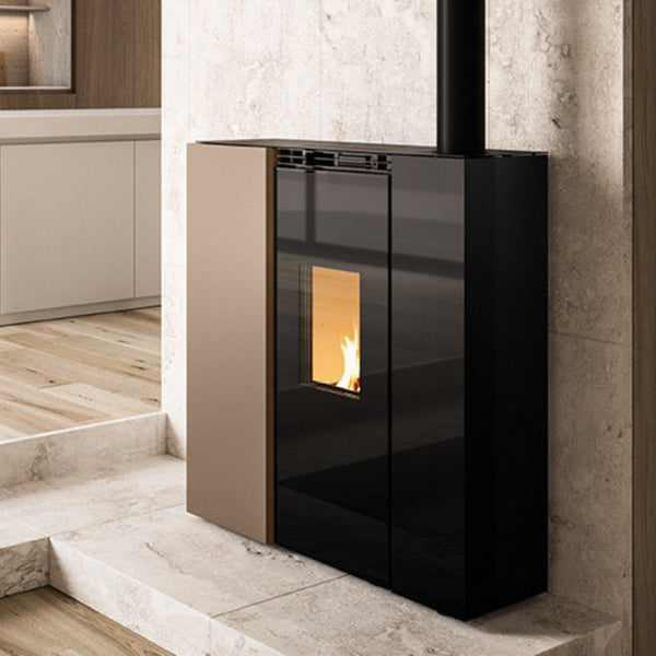 STUFA A PELLET TIFFANY IDRO US 21 Acqua 21kW A++ PALAZZETTI doppio vetro autopulente e sistema idraulico integrato per riscaldamento ad acqua