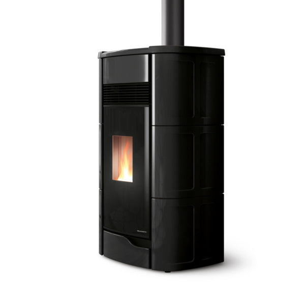 STUFA A PELLET Ecofire Anna US 12 Aria 12kW US PALAZZETTI aria ermetica con uscita fumi superiore, ventilazione regolabile, Zero Speed Fan, ceramica stondata, alto rendimento