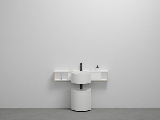 # LAVABO TONDO con mobile POUFF OTTO TONDO SELLA T - CIELO arredamento bagno Made in Italy