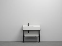 # LAVABO CON MOBILE e VASSOIO SIWA in ceramica - CIELO lavandino per bagno dalle geometrie nette e linee pulite