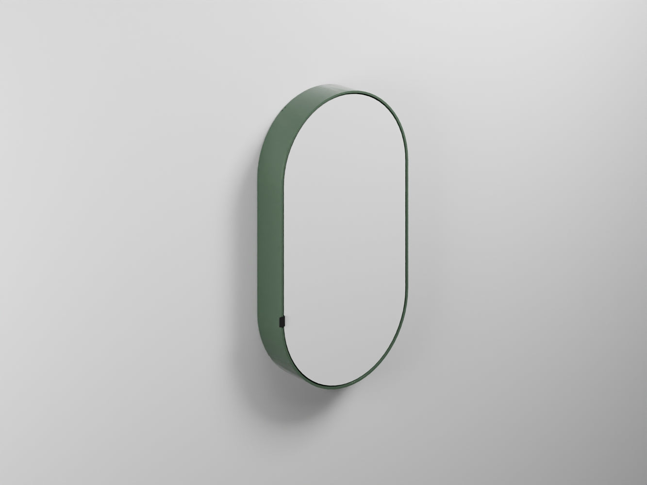# SPECCHIO CONTENITORE OVALE con BOX OVAL - CIELO elemento di design per bagno